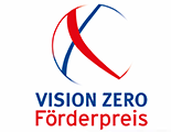 Rot-blaues VISION ZERO-Förderpreis Logo