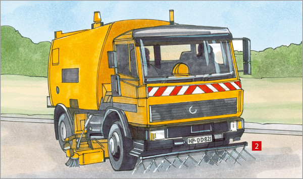 Maßnahmen zur Staubbekämpfung wie z. B. das Bedüsen der Verkehrswege