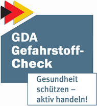 Logo GDA Gefahrstoff Check Gesundheit schützen - aktiv handeln
