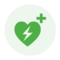 Icon grünes Herz (Defibrillator)