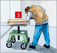 Der Einsatz höhenverstellbarer Arbeitstische ermöglicht eine ergonomisch günstige Arbeitshaltung.