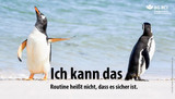 Wandkalender 2024, Motiv 'Ich kann das'; zwei Pinguine vor Wasser