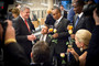 Bundespräsident Joachim Gauck mit Kirsten Bruhn, Kurt Fearnley und Henry Wanyoike sowie Pressevertretern