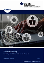 Cover des Merkblatts Virtuelle Führung – Psychologie im Arbeits- und Gesundheitsschutz